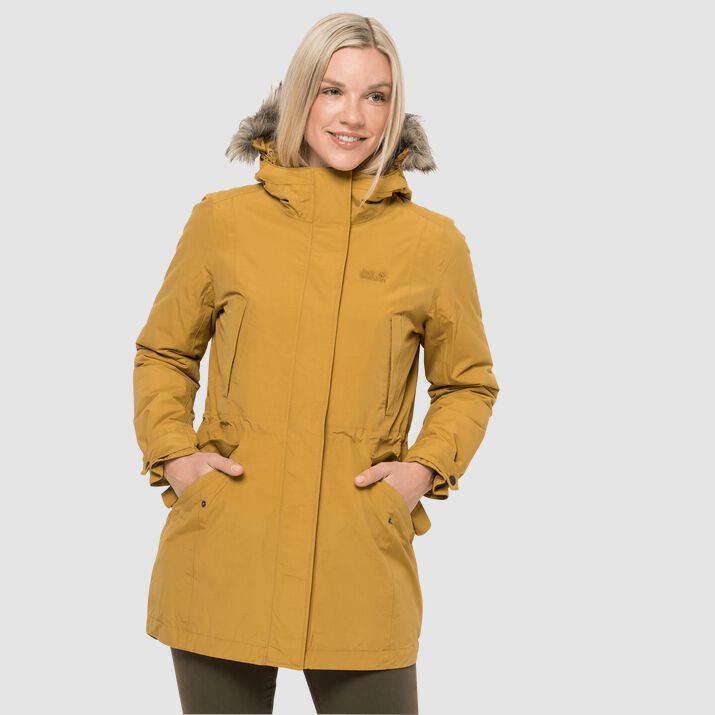 Parka Jack Wolfskin Wildwood Mujer Dorados Mexico-3462197